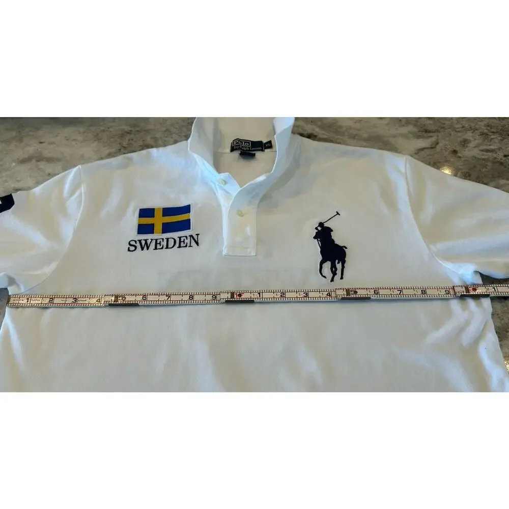 Vintage Polo Ralph Lauren Sweden Flag‎ Polo Shirt Size XL #3 Cotton